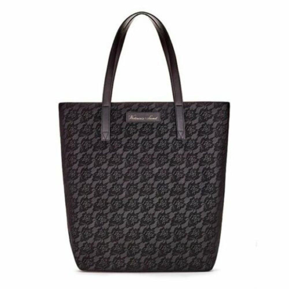 NWT Victoria's Secret Floral Black Lace Tote/Shoulder Bag
